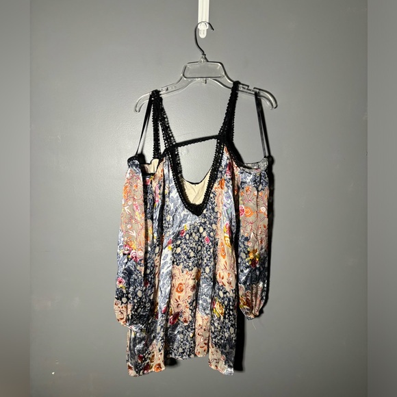 Free People Scattered Blossom Burnout Silk Blend Mini Dress Size XS - Picture 5 of 7